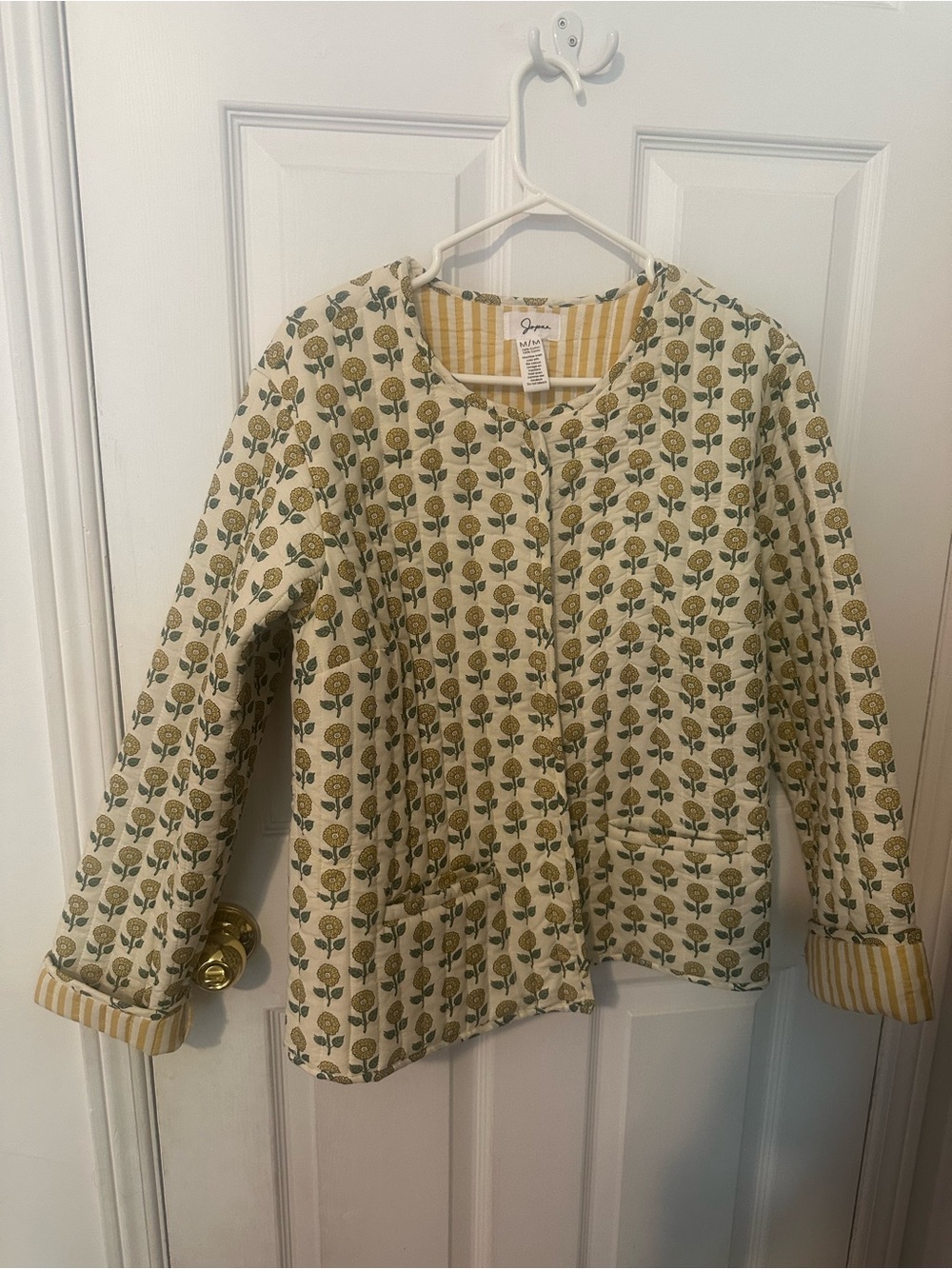 Quilted Jacket with Floral Print